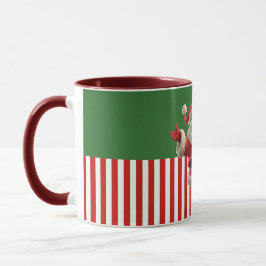 Karikatur-Weihnachtsmann tanzt freudig Tasse