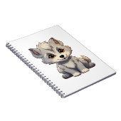 Karikatur Wolf Illustration Notizblock (Rechte Seite)