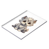Karikatur Wolf Illustration Notizblock (Linke Seite)
