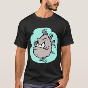 Karikatur wütender Fisch T-Shirt
