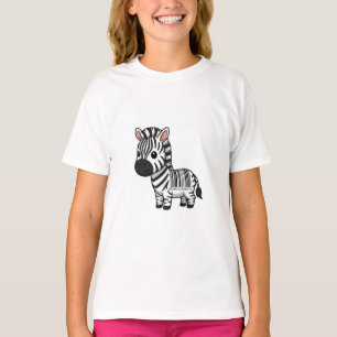 Karikatur-Zebra-Barcode-Gestreift-Kinder T-Shirt