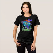 Karikatur-Zombie-Meereshexe Tri-Blend Shirt (Vorderseite voll)