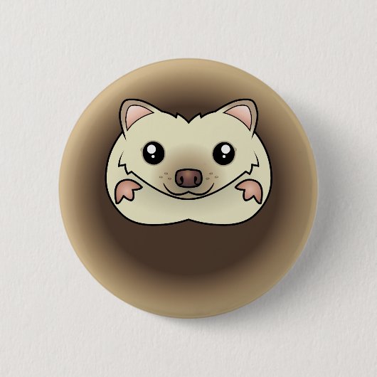 Karikatur Zwergigel Button (Vorderseite)