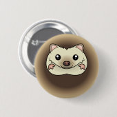 Karikatur Zwergigel Button (Vorne & Hinten)