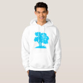 Karikaturbaum - Himmelblau Hoodie (Vorne ganz)