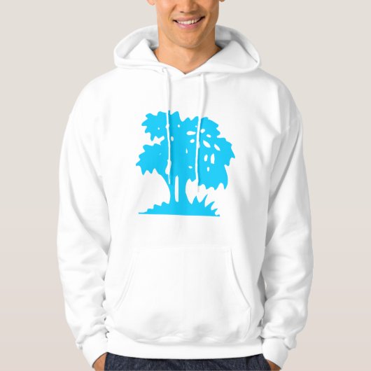 Karikaturbaum - Himmelblau Hoodie (Vorderseite)
