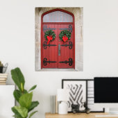 Karikaturen an der roten Tür drucken Poster (Heimbüro)