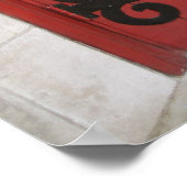 Karikaturen an der roten Tür drucken Poster (Ecke)