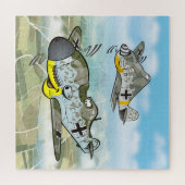 Karikaturen des deutschen Kampfflugzeugs WW2 Flugz Puzzle (Horizontal)