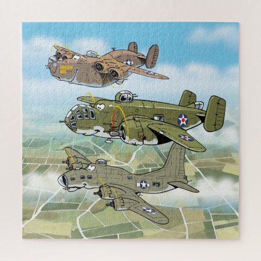 Karikaturen des Flugzeug WW2 Puzzle (Vertikal)