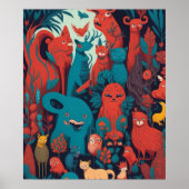 Karikaturen im skurrilen Stil Poster (Vorne)