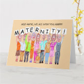 Karikaturen von Menschen, die eine glückliche Mutt Karte (Gelbe Blume)