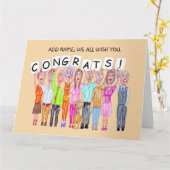 Karikaturen von Menschen, die Glückwünsche wünsche Karte (Gelbe Blume)