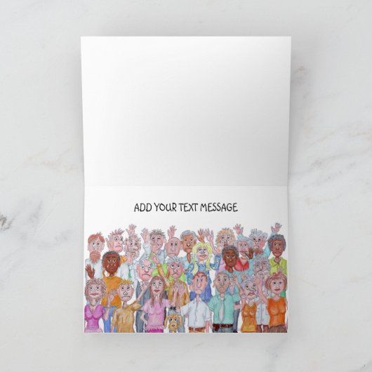 Karikaturen von Menschen zum Abschied Karte (Innenseite)