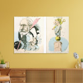Karikaturen von Victor Hugo und Napoleon III Leinwanddruck (Insitu (Wohnzimmer))