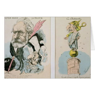 Karikaturen von Victor Hugo und von Napoleon III