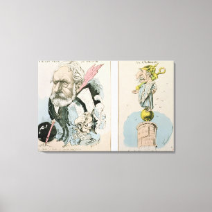 Karikaturen von Victor Hugo und von Napoleon III Leinwanddruck