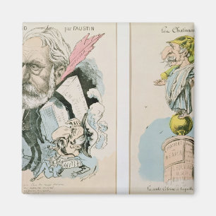 Karikaturen von Victor Hugo und von Napoleon III Magnet