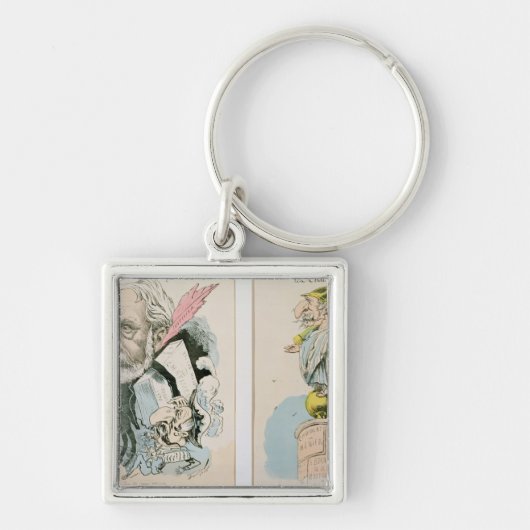 Karikaturen von Victor Hugo und von Napoleon III Schlüsselanhänger (Vorne)