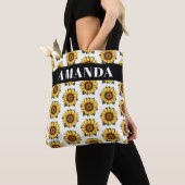 Karikaturengelber Individuelle Name Sonnenblumenmu Tasche (Von Nahem)