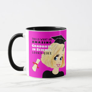 Karikaturengeschenk Weiblich Blonde Bob Haar Tasse