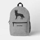 Karikaturenhund mit benutzerdefiniertem Text Bedruckter Rucksack (Vorderseite)