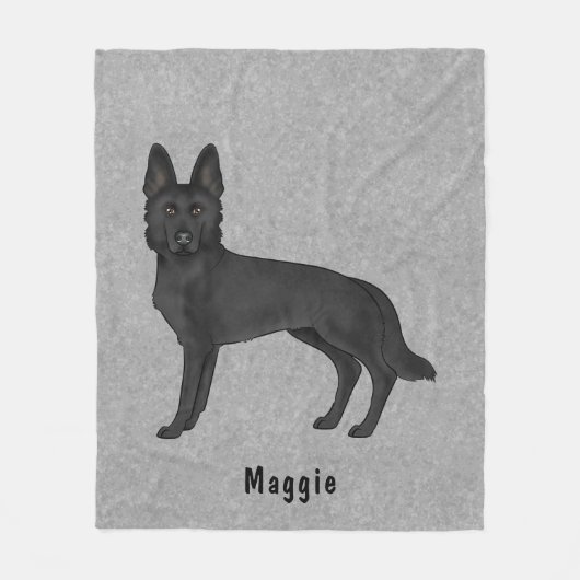 Karikaturenhund mit benutzerdefiniertem Text Fleecedecke (Vorderseite)