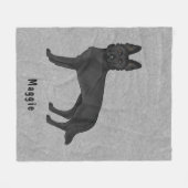 Karikaturenhund mit benutzerdefiniertem Text Fleecedecke (Vorderseite (Horizontal))