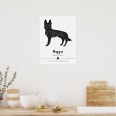 Karikaturenhund mit benutzerdefiniertem Text Poster (Küche)