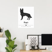 Karikaturenhund mit benutzerdefiniertem Text Poster (Heimbüro)