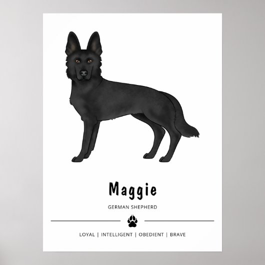 Karikaturenhund mit benutzerdefiniertem Text Poster (Vorne)