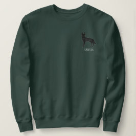 Karikaturenhund mit benutzerdefiniertem Text Sweatshirt