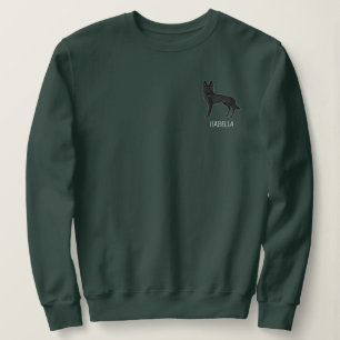 Karikaturenhund mit benutzerdefiniertem Text Sweatshirt