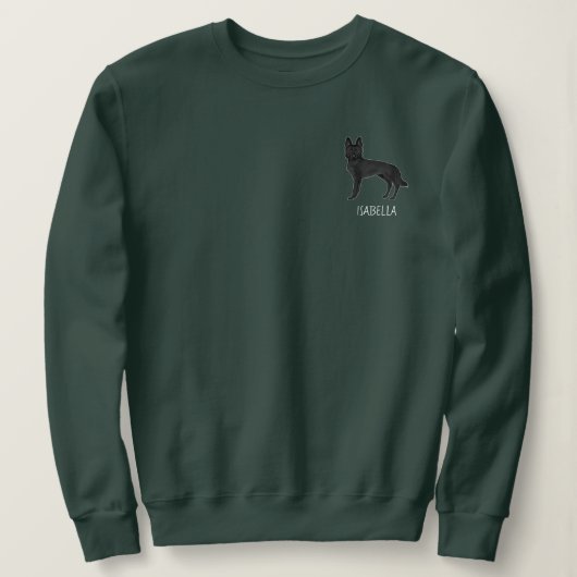 Karikaturenhund mit benutzerdefiniertem Text Sweatshirt (Design vorne)