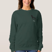 Karikaturenhund mit benutzerdefiniertem Text Sweatshirt (Vorderseite)