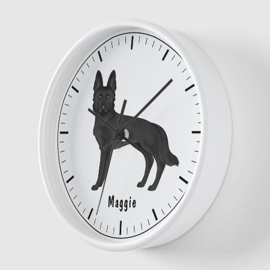 Karikaturenhund mit benutzerdefiniertem Text Uhr (Winkel)