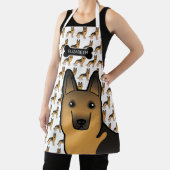 Karikaturenkartoon Hund & Name Schürze (InSitu)