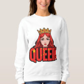 Karikaturenkönigin mit Krone Sweatshirt (Vorderseite)