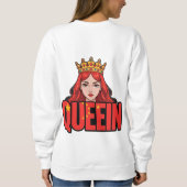 Karikaturenkönigin mit Krone Sweatshirt (Rückseite)