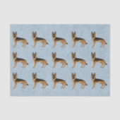 Karikaturenmuster Schwarz und Tan Deutscher Schäfe Seidenpapier (Vorderseite)