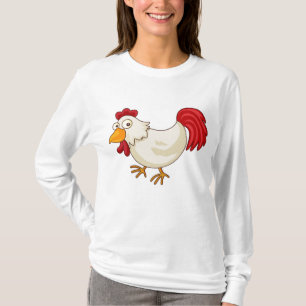 Karikaturhahn Weiße Henne T-Shirt