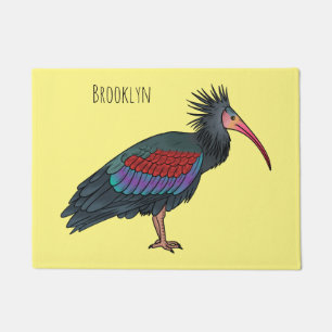 Karikaturillustration des nördlichen kahlen Ibis Fußmatte
