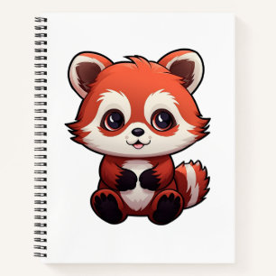 Karikaturillustration des roten Pandas Notizblock