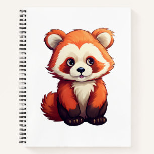 Karikaturillustration des roten Pandas Notizblock