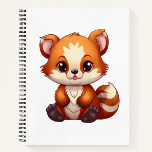 Karikaturillustration des roten Pandas Notizblock