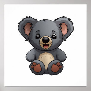 Karikaturillustration eines Koalas Poster