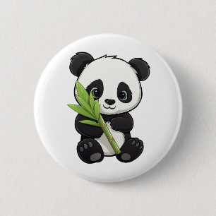 Karikaturillustration eines Pandas Button