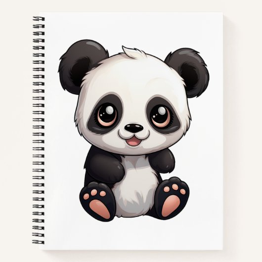Karikaturillustration eines Pandas Notizblock (Vorderseite)