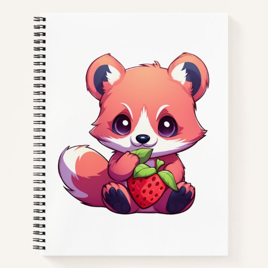 Karikaturillustration eines roten Pandas Notizblock (Vorderseite)