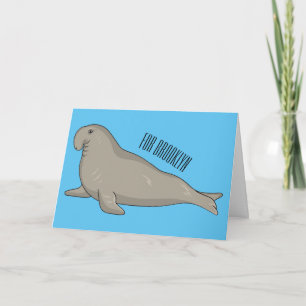 Karikaturillustration von See-Elefanten Karte